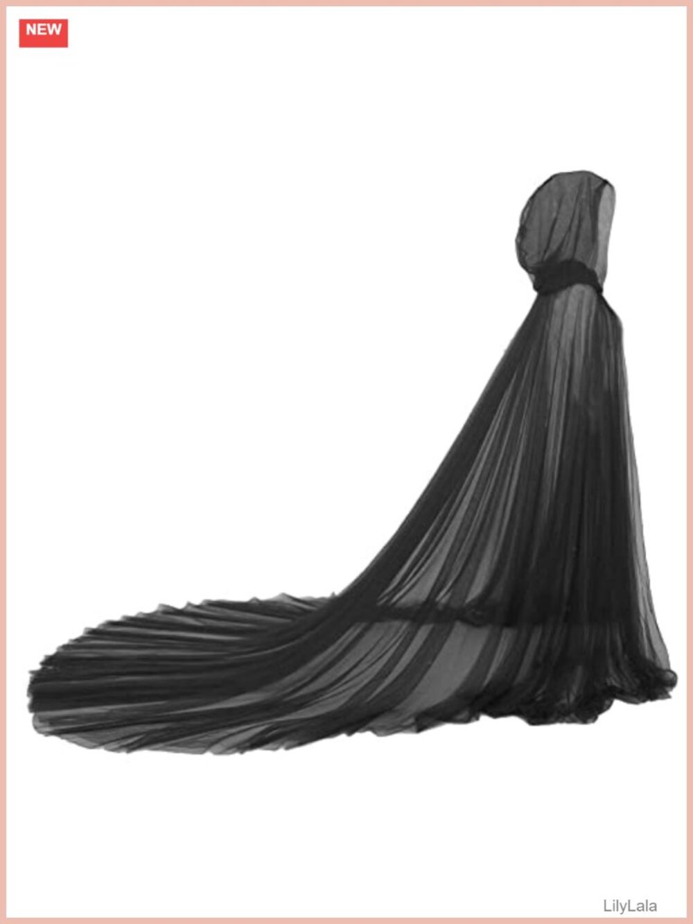 Tulle Hooded Cape Elf Cloak Long Train Wedding Bridal Robe Cosplay
